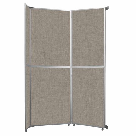 VERSARE Operable Wall Folding Room Divider 7'11" x 12'3" Warm Pebble Fabric 1070240-2